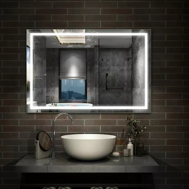 Illuminated Bathroom LED Mirror with Touch Control Sensor,Demister and Lights