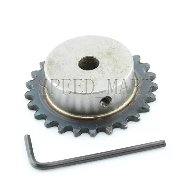 8mm Bore 25 Teeth 25T Metal Pilot Motor Gear Roller Chain Drive Sprocket