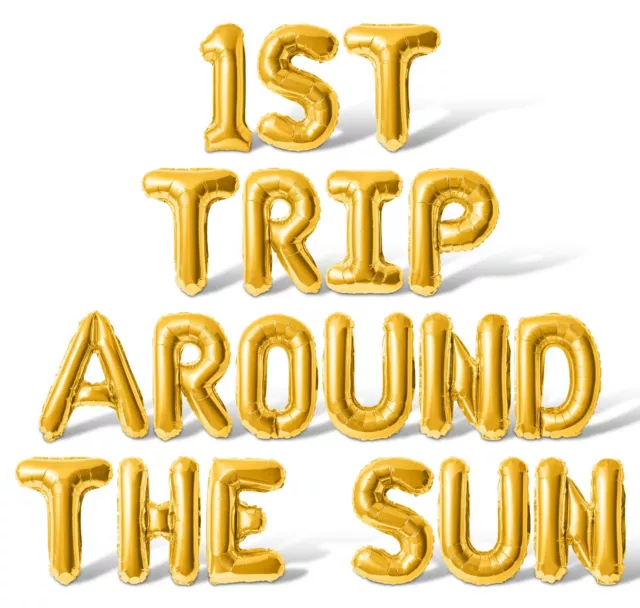 1ST TRIP AROUND THE SUN Letter Balloon Banner - First Birthday Party Decorations