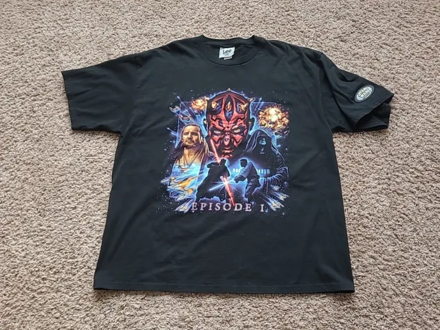 Vintage Star Wars Episode 1 T-Shirt XXL Phantom Menace Darth Maul Lee Sport 2xl