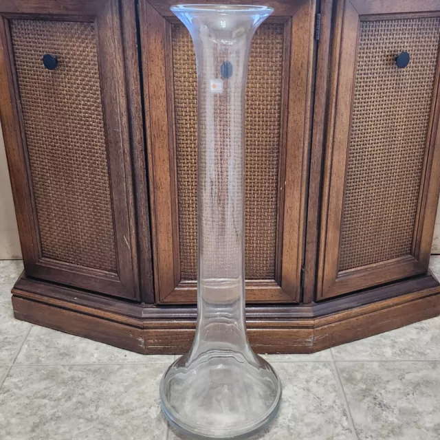 Vintage Blenko Crystal Modern Floor Vase/Decanter 789L Don Shepherd 1970s, 25.5"