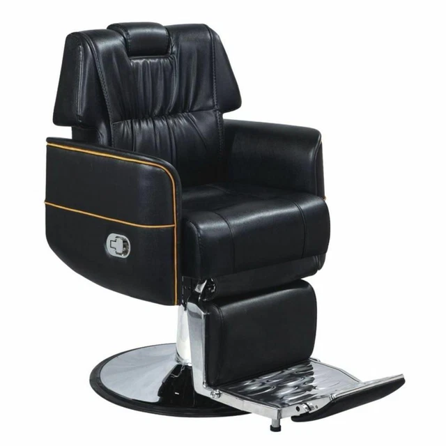 Fauteuil de barbier professionnel modèle 6863 eco cuir noir