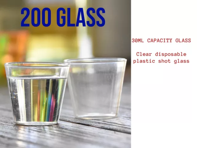 200 PCS 30ml Clear Shot Glasses Plastic Mini Cup Jelly Shot Party Catering Event
