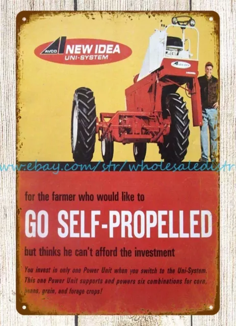 1967 NEW IDEA Uni-System Power Unit farm machinery metal tin sign garage gifts