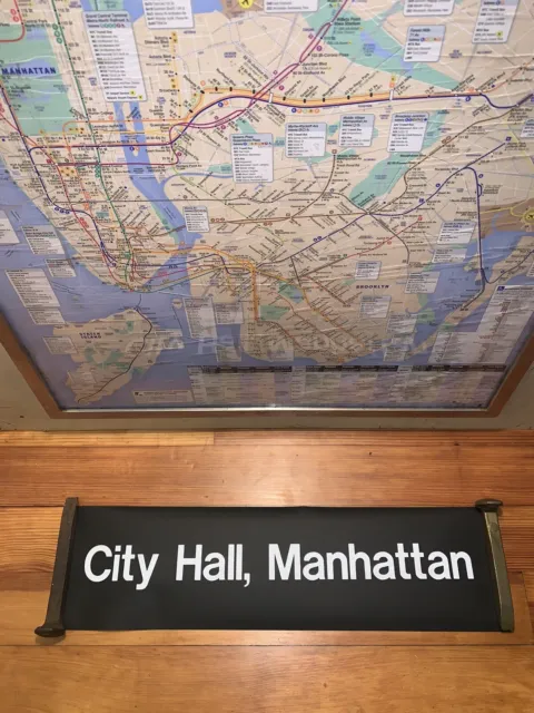 Ny Nyc Subway Roll Sign City Hall Lower Manhattan Brooklyn Bridge North Terminal