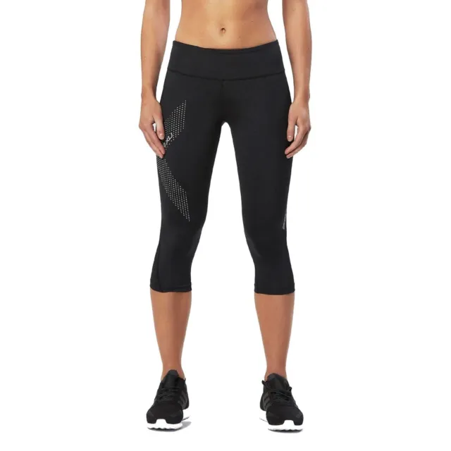 2XU Mid-Rise Compression Tights 3/4 Women's XS Black WA2865b Fitness Running