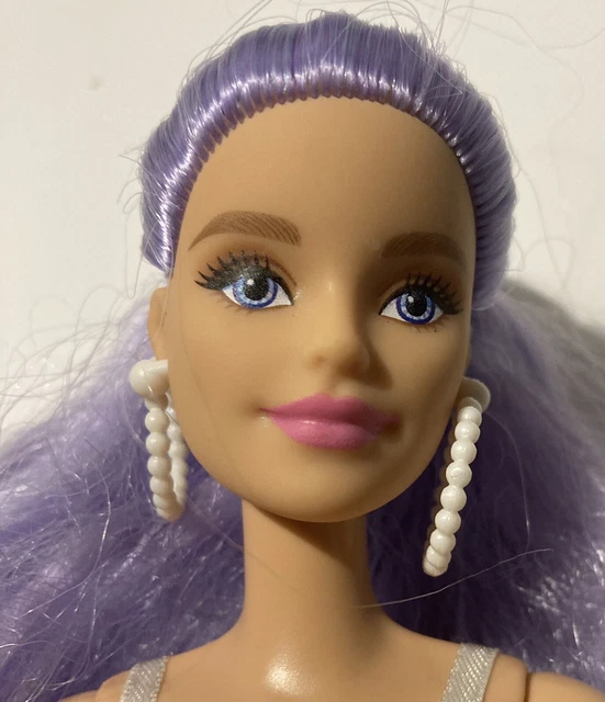 BARBIE EXTRA 6 Articulated Doll Purple Hair Blue Eyes Closed Mouth
