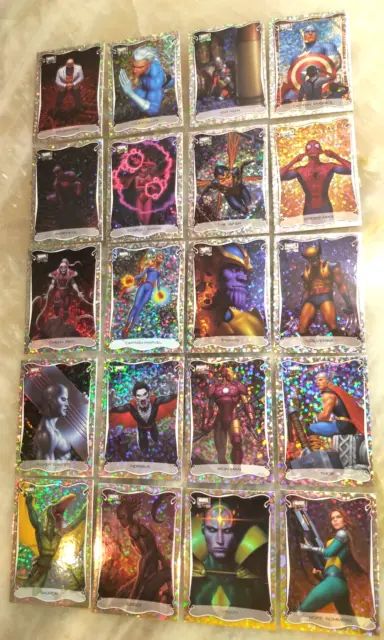 2022 UD Marvel Masterpieces Holofoil Small Dots Complete Set (1-20)w/ Spider-Man