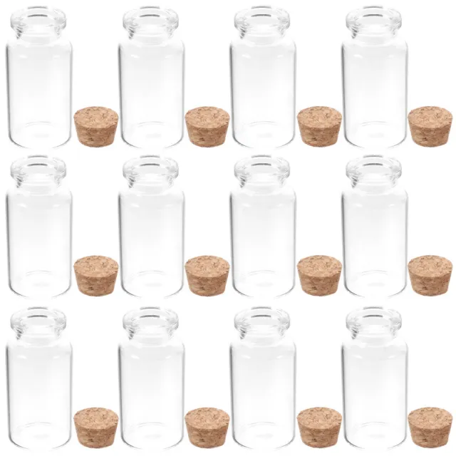 12 Stück Glasflaschen, Fläschchen, Gläser, Glas mit Korkstopfen,