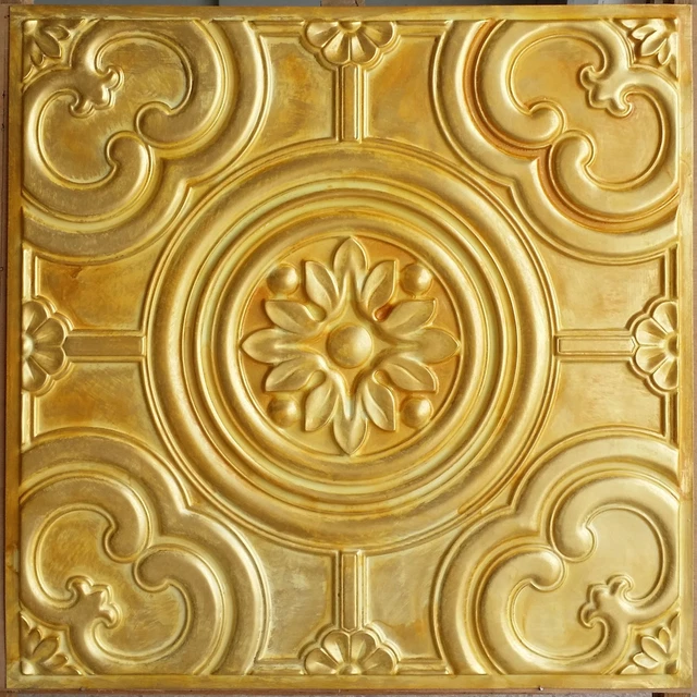 Ceiling tile Faux tin golden decor night club wall panel PL50 10pcs/lot