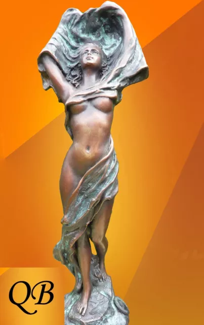 Bronze Figurine Art Deco Sculpture Statue Hot Cast Erotic Lady Nouveau Figure