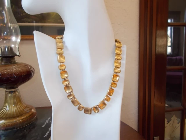 Beautiful Vintage Anne Klein Couture Matte Gold finish Choker.