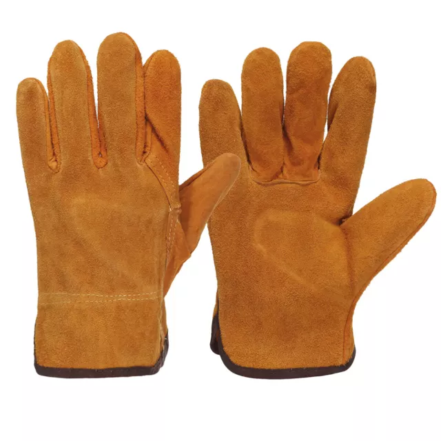 Leather Welding Gloves Heat Fire Resistant Grill Work Gloves BBQ Oven Blacksmith