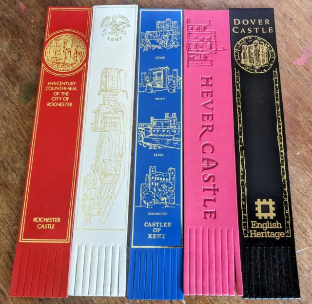 5 X Castles of Kent 🏰🏰🏰🏰🏰 Vintage Leather Bookmark Bundle GVC!! D6