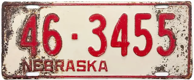1942 1943 1944 Nebraska TYPE 3 license plate (GIBBY FAIR-GOOD)