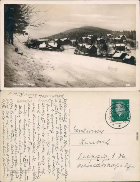 Ansichtskarte Bärenfels-Altenberg (Erzgebirge) Panorama-Ansicht 1929