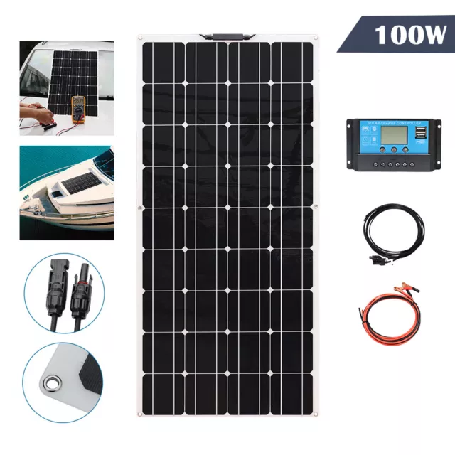 Kit de Flexible panneau solaire 100W avec 10A Contrôleur pour camping-car bateau