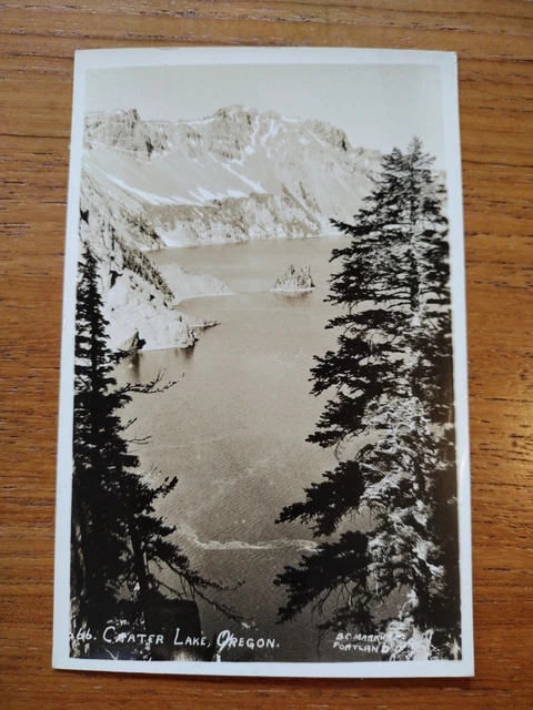 Crater Lake Oregon Postcard RPPC Real Photo Postcard