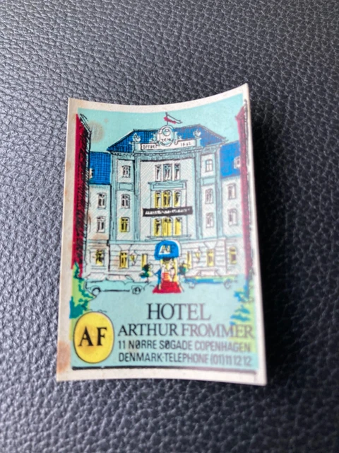 Vintage Hotel Arthur Frommer Copenhagen Denmark Souvenir Stamp