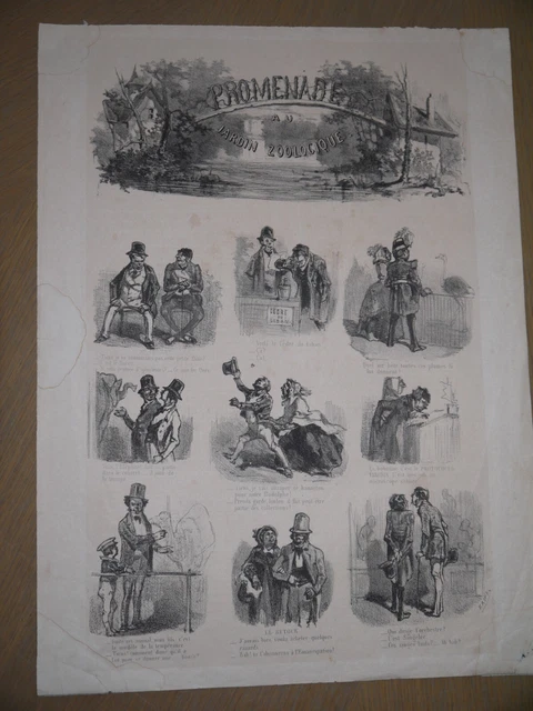 Félicien Rops Zoological Garden Walk Lithograph Rare