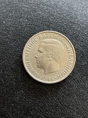 Greece 1966 - 2 Drachmai Copper-nickel Coin - King Paul I - #1     (tk167)