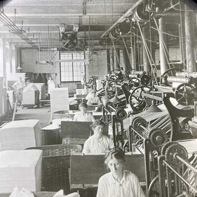 Vtg Keystone Magic Lantern Glass Slide Photo Paper Plant Holyoke PA Factory