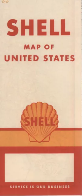 1960 Shell Road Map: United States NOS