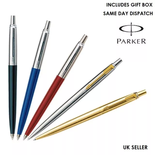 Parker Jotter Ball Point Pen - Black / Blue / Red / White / Steel Black/Blue ink