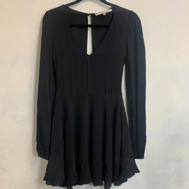 Lovers and Friends Open Back Mini Dress Black Size Small Long Sleeve