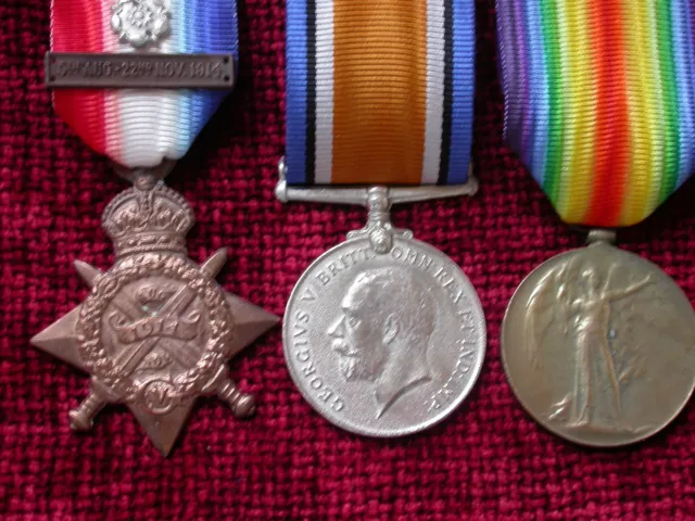 Medals WW1 1914 'Mons' Star, British War & Victory Medal Trio Replica Copy Aged