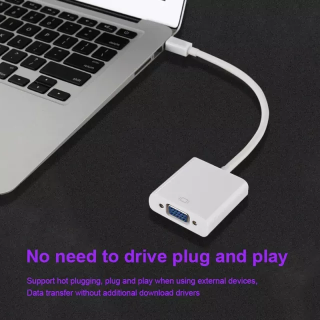 Adaptador de cable Mini DisplayPort a VGA Thunderbolt para Apple Macbook Pro Air Min 2