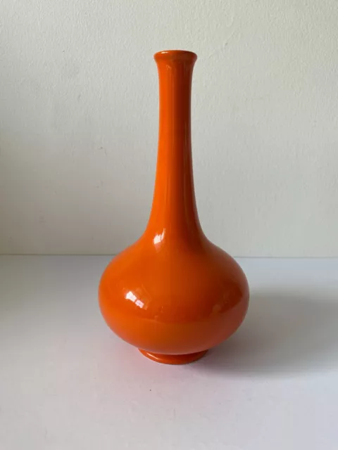 Vintage Carlton Ware Volcanic Orange Bud Vase 7.5" Mid Century Retro VGC