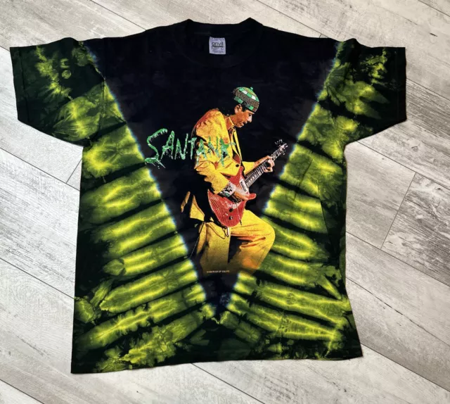 Vintage 1999 Santana Super Natural Band Tshirt Deadstock Size Large Tie Dye