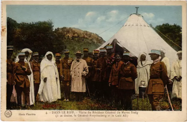 CPA AK MAROC Dans le RIFF - Visite du Resident General du MAROC Stéeg (93274)