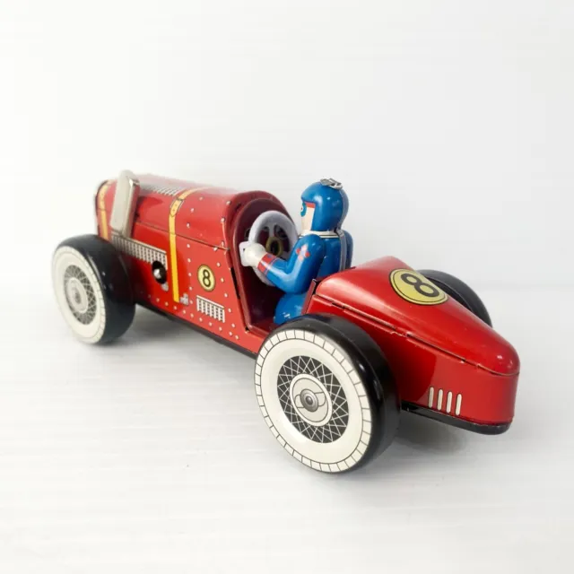 Clockwork Tin Toy Racing Car MS 447 + Box - Free Postage 3