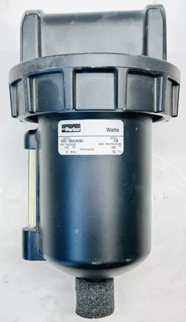 Parker Pneumatic Filter 1” F602-08WJ M4 Heavy Duty Oiler Inlets 250psi Max Watts