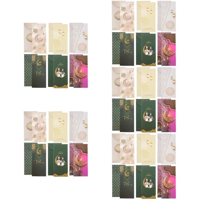 30 PCS Decorative Empty Eid Mubarak Envelopes Ramadan Envelopes