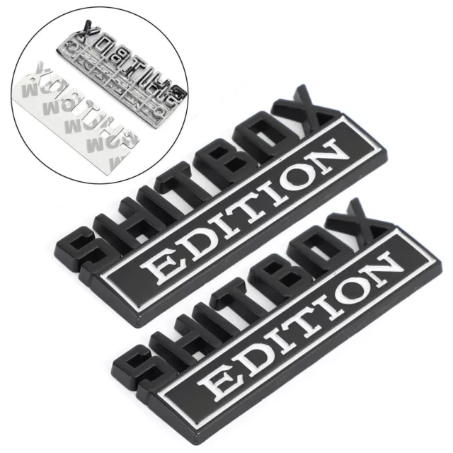 2pc Shitbox Edition Emblem Decal Badges Stickers Pour Ford Chevr Car Truck #C E3
