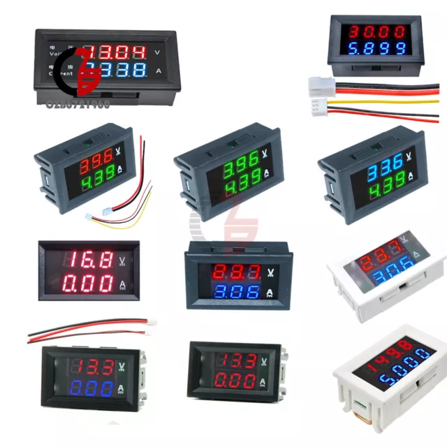 DC 0-100V/200V 7~110V 10A 3/4 Bit Digital Voltmeter Ammeter Current Volt Meter