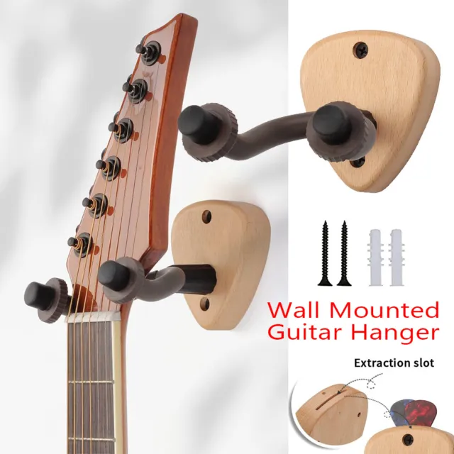 Guitar Wall Mount Hanger Hook Holder Stand Storage Pick Acoustic Bass Electric