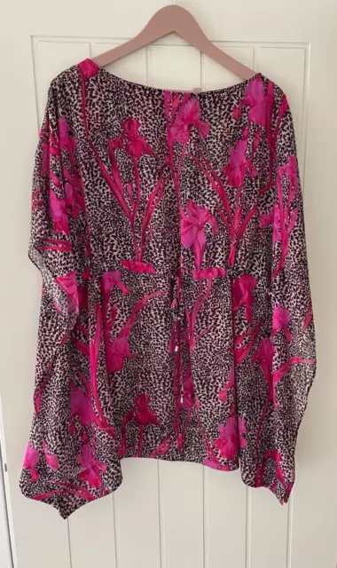 Ted Baker Sz S 8 - 10 Pink Adjustable Waist Dress Beach Kaftan Cover Up