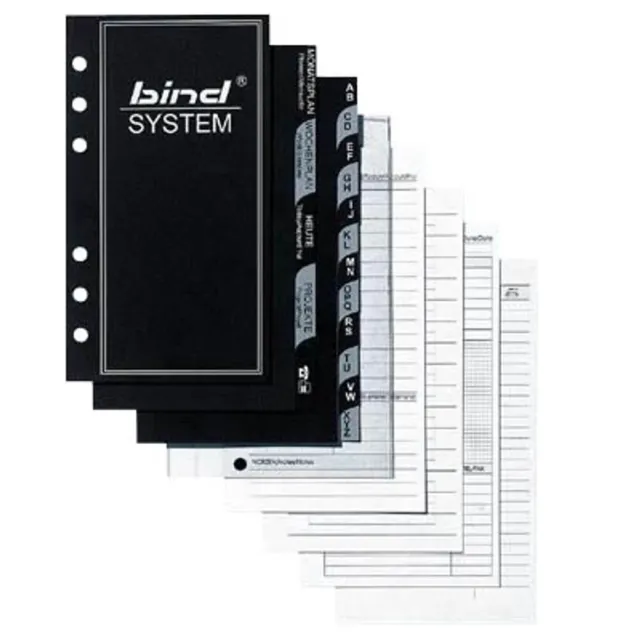 bind System Start Einlage für Terminplaner Manager 40-teilig Ringbuch Set A6
