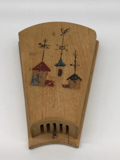 Soporte para Cuchillo de Montaje en Pared de Madera Vintage Hecho en Japón Diseño de Pajarera