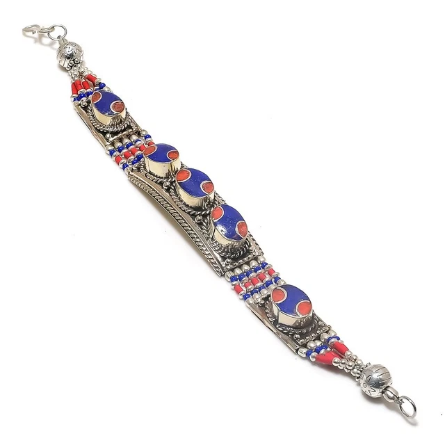 COLLIER BRACELET LAITON métal perles fait main charmant bijou plaqué argent EUR 34,68 - FR