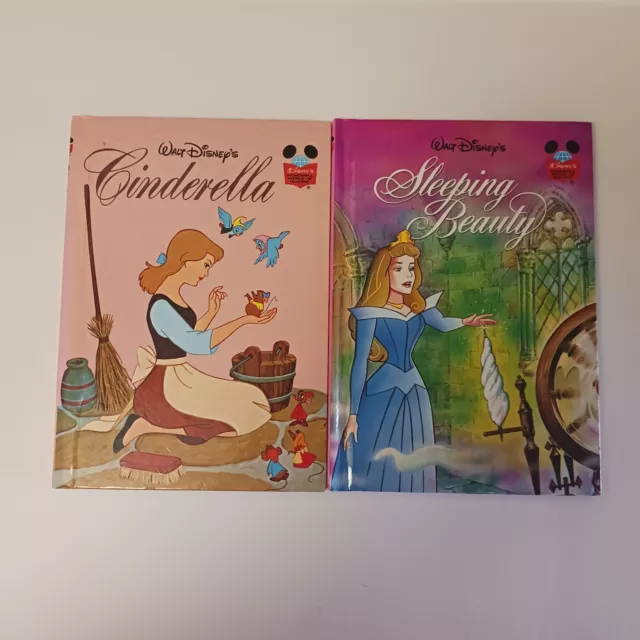 Vintage Walt Disneys Wonderful World Of Reading Cinderella/Sleeping Beauty Lot