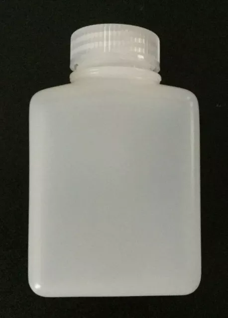 New One Rectangular Nalgene Plastic Bottle Sample 250ml 8oz Wide Mouth HDPE