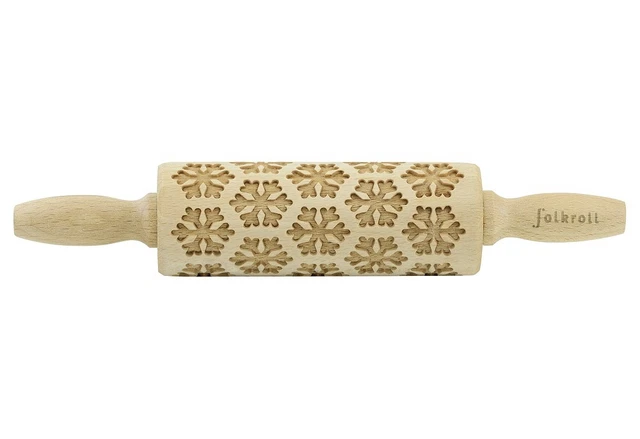 Folkroll HAUSRAT 3D-Motiv-Teigrolle 'Schneeflocken' junior