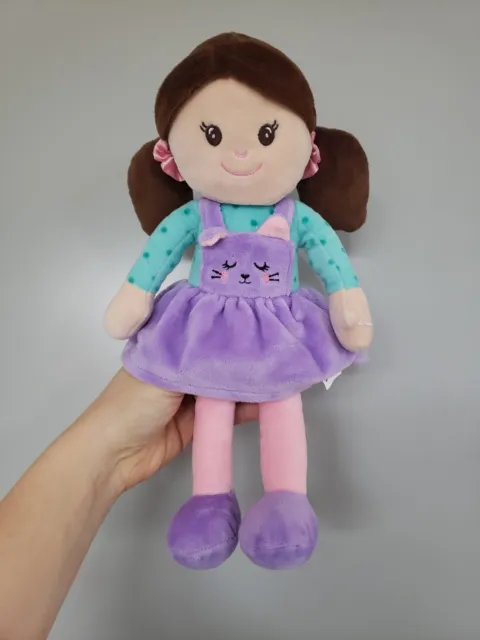 Beautiful Argos Rag doll with purple cat dress