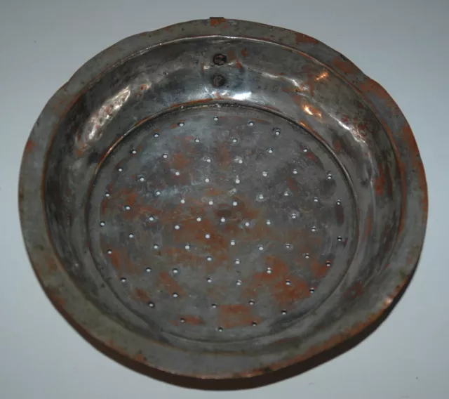 altes Metall Sieb mit Ring zum Aufhängen - Ø27,5cm - Seier