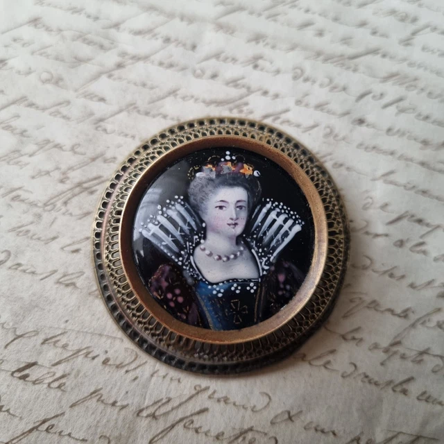 Broche En émaux De Limoges Signée F. Cibot - Occasion, En Alliage